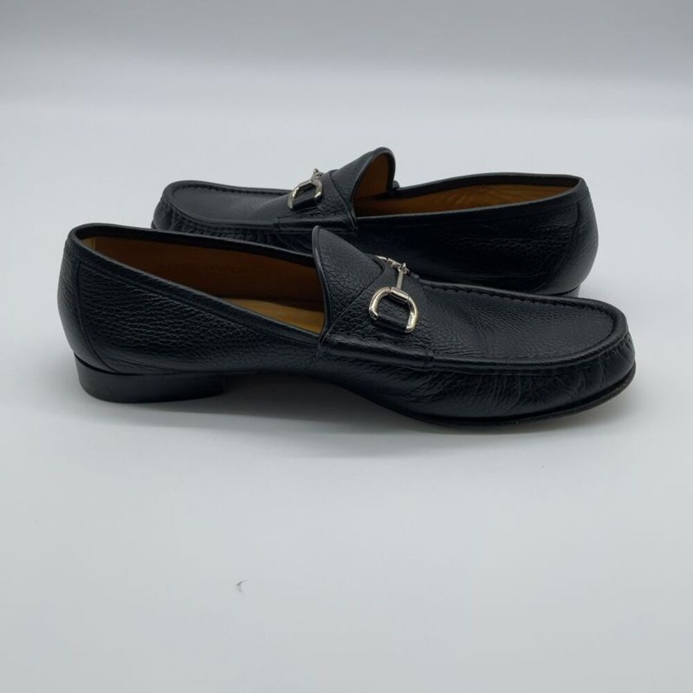 Gucci Gucci Men’s Horsebit Loafers - Black Pebbled Leather - Made in Italy - Picture 5 of 9